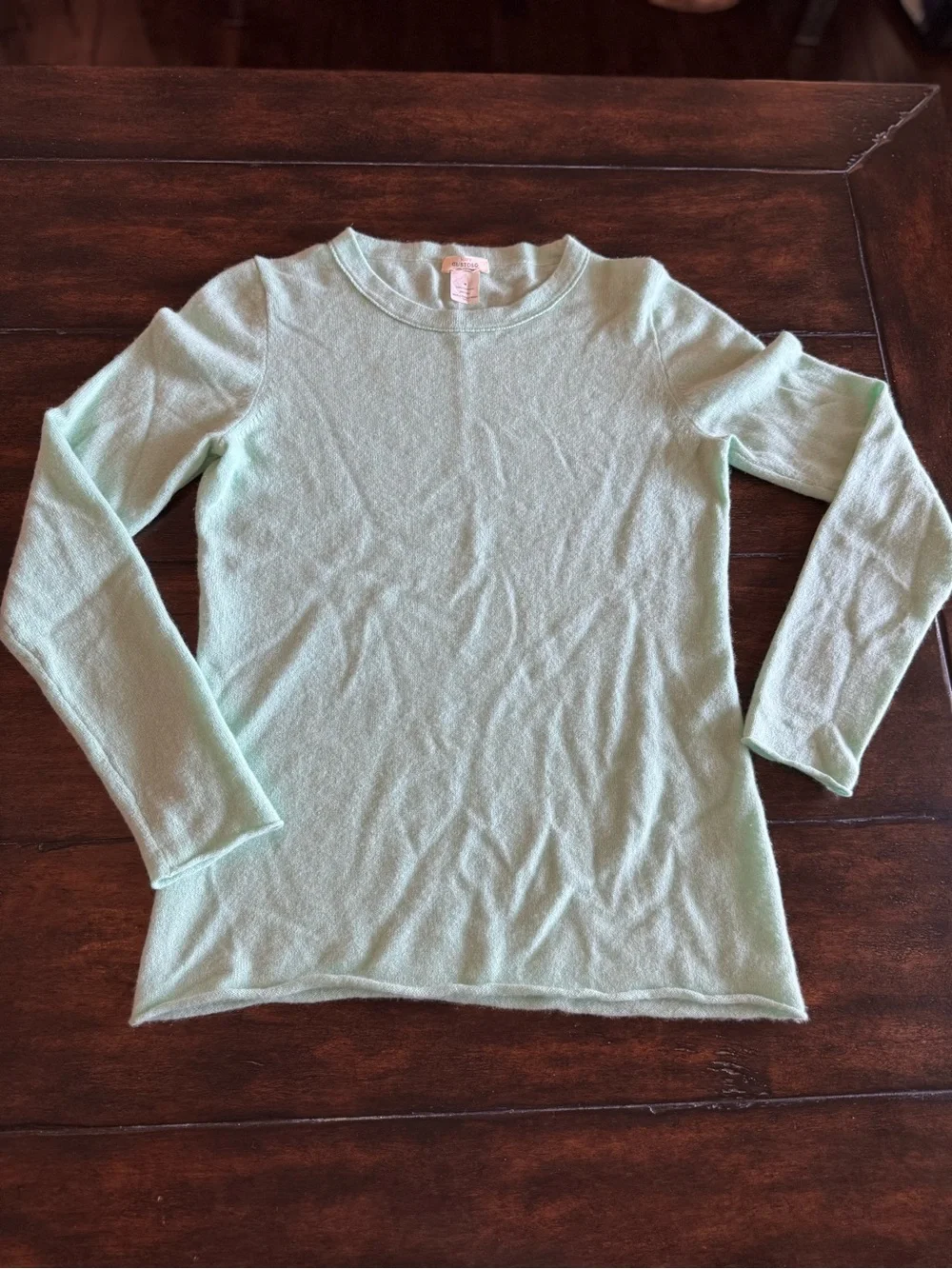 J. Crew 100% Italian Cashmere Mint Green Crewneck Pullover Sweater Size M